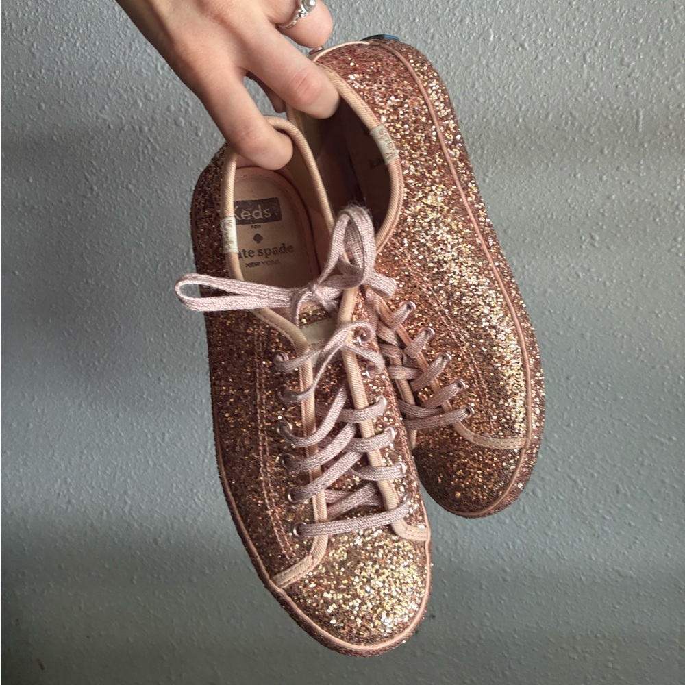 Kate Spade Sparkling Sneakers - Pink Gold